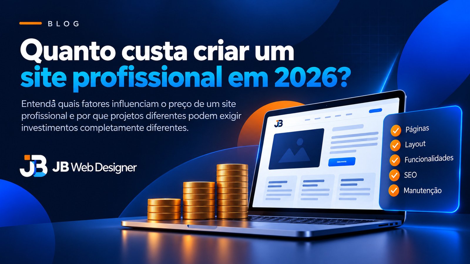 Ilustração sobre fatores que influenciam o custo de um site profissional